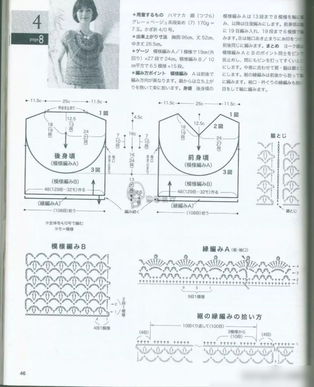 好漂亮的从胸口开始往下钩针编织的夏日缎染蕾丝罩衫