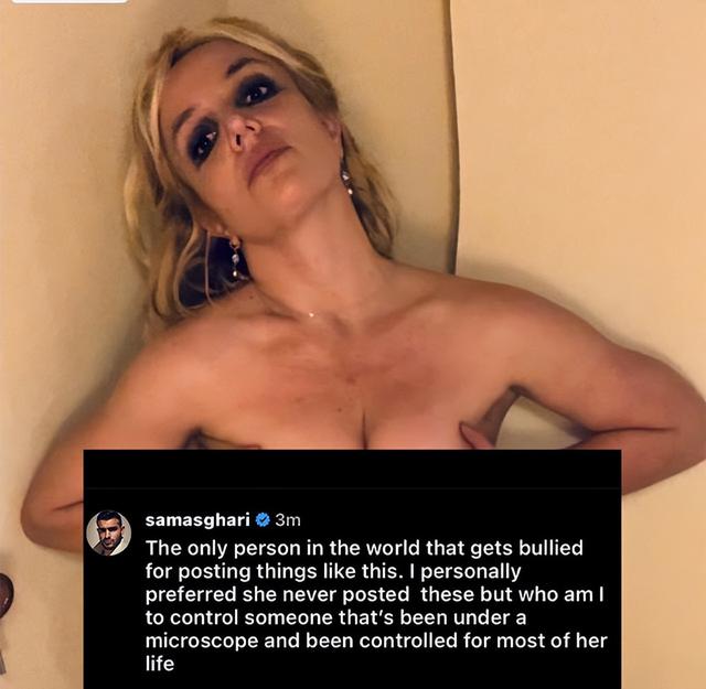 小甜甜布兰妮又晒赤身照，小13岁丈夫回应：不喜欢没法管，惹争议