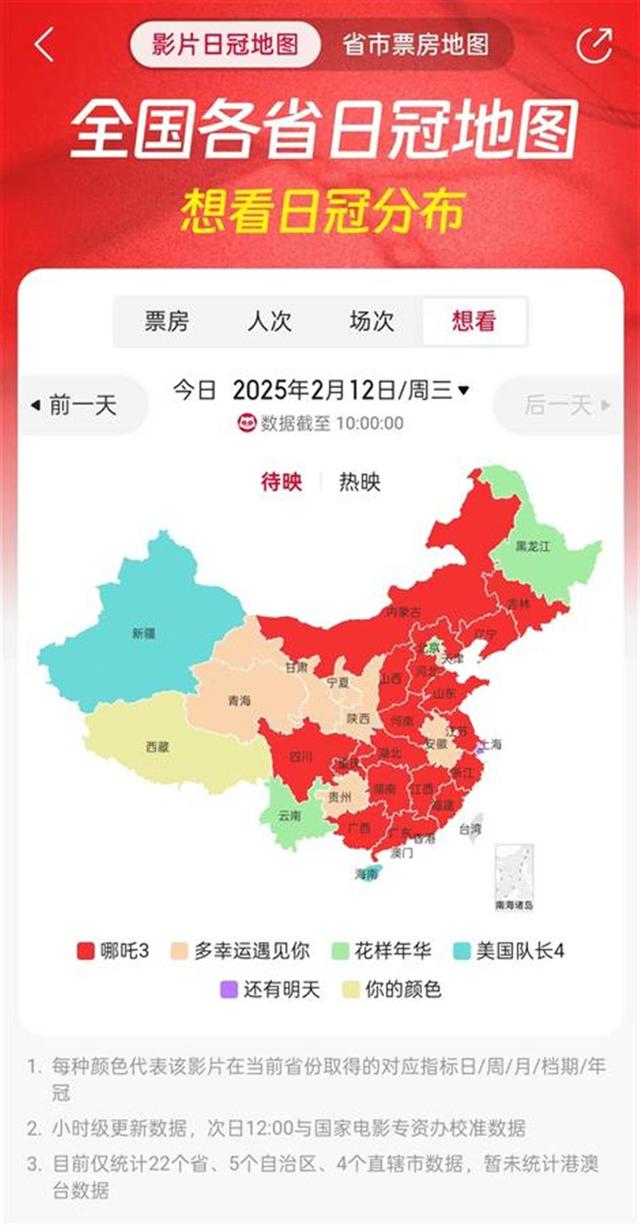 近20个省份最想看的电影是《哪吒3》，导演又将上映时间提前到2028年