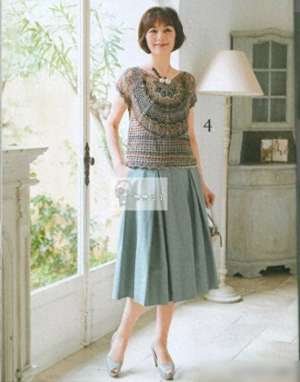 罩衫(好漂亮的从胸口开始往下钩针编织的夏日缎染蕾丝罩衫)