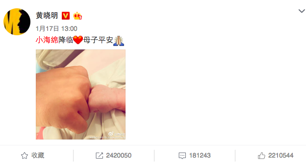 马龙有儿子啦，娱乐圈2017年出生的宝宝可真不少