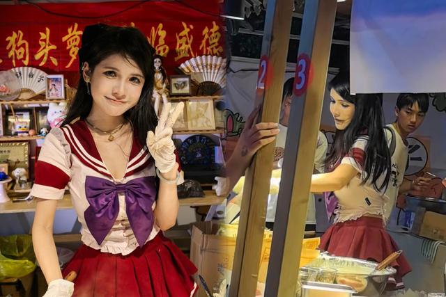 狗头萝莉卖饼火了,旗袍装大秀身材,网友:去晚了都买不到