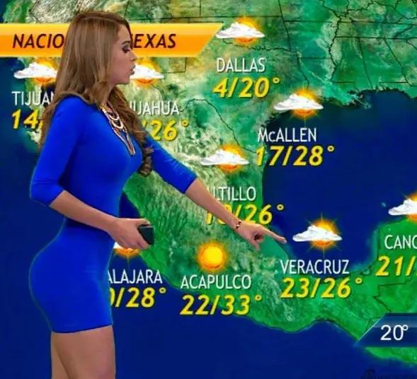 “最性感天气预报女主播”，身材火辣凹凸有致，关注点已不是天气