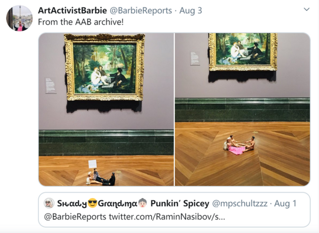 裸体作品是色情还是艺术?行动者芭比娃娃告诉你