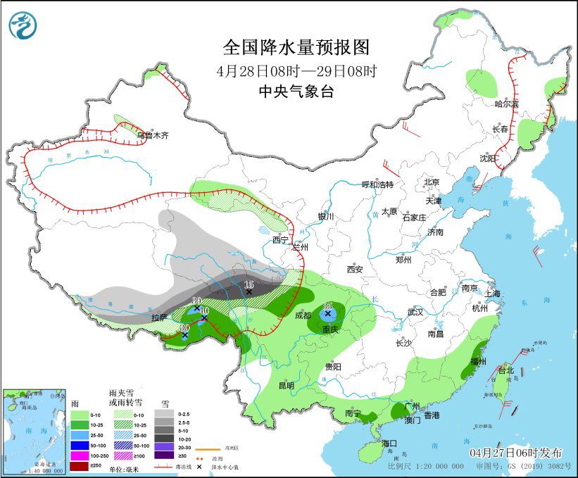 江南华南多降水过程 青海西藏等地有雨雪天气
