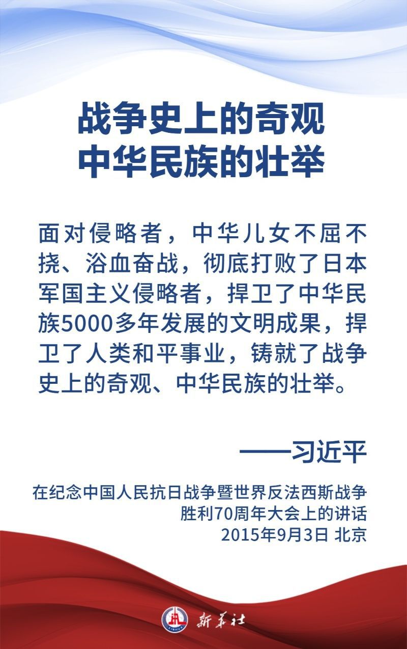 金句海报|关于中国人民抗日战争和世界反法西斯战争,习近平主席这样说